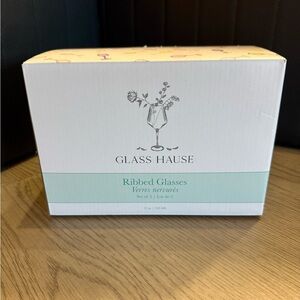Glass Hause Ribbed Glasses - Mint Accent Box